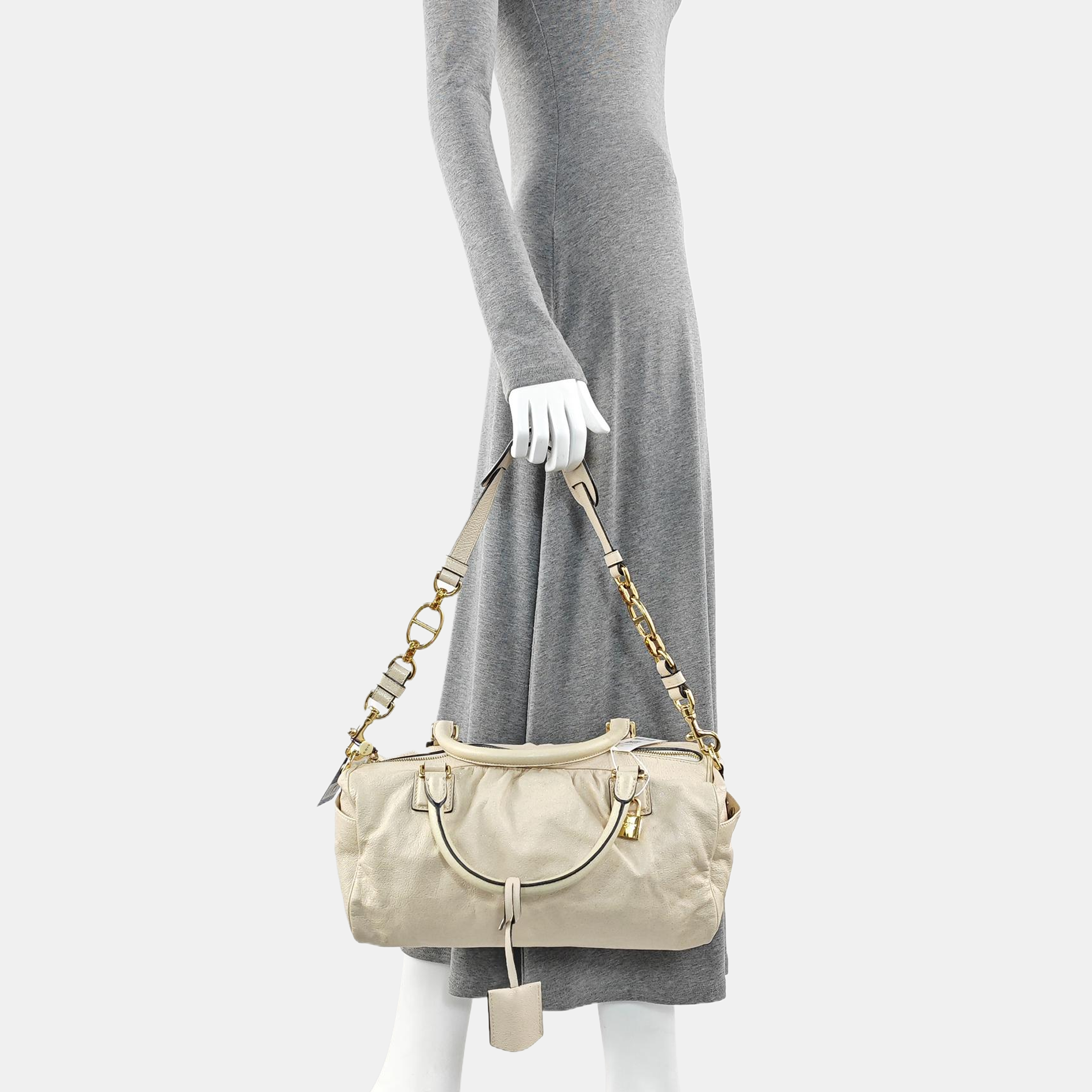 Calfskin Top Handle Bag White