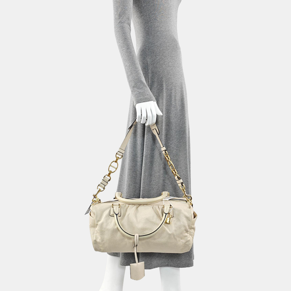 Calfskin Top Handle Bag White