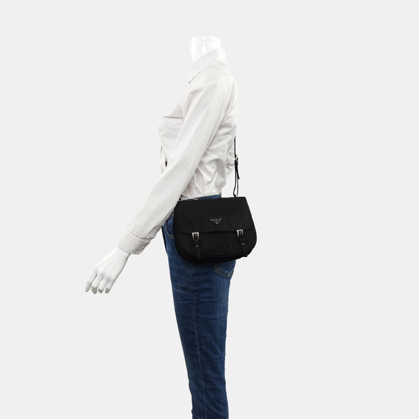 Nylon Shoulder Bag Black