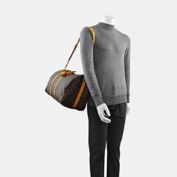 KEEPALL 45 Monogram Coated Canvas Brown