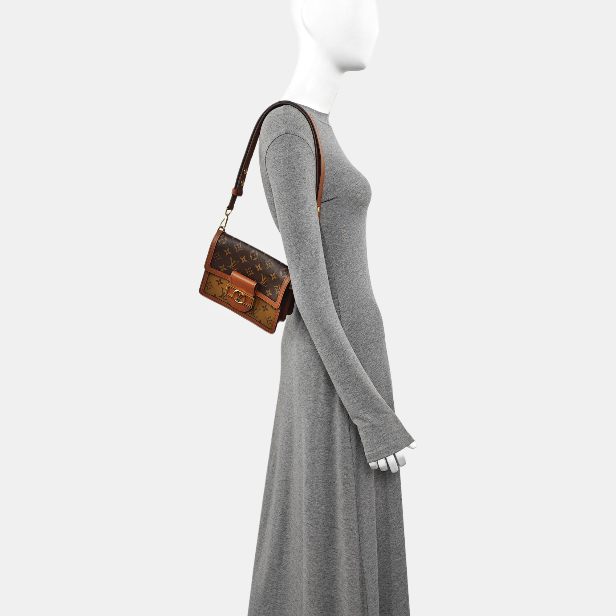 DAUPHINE Mini Monogram Coated Canvas Brown