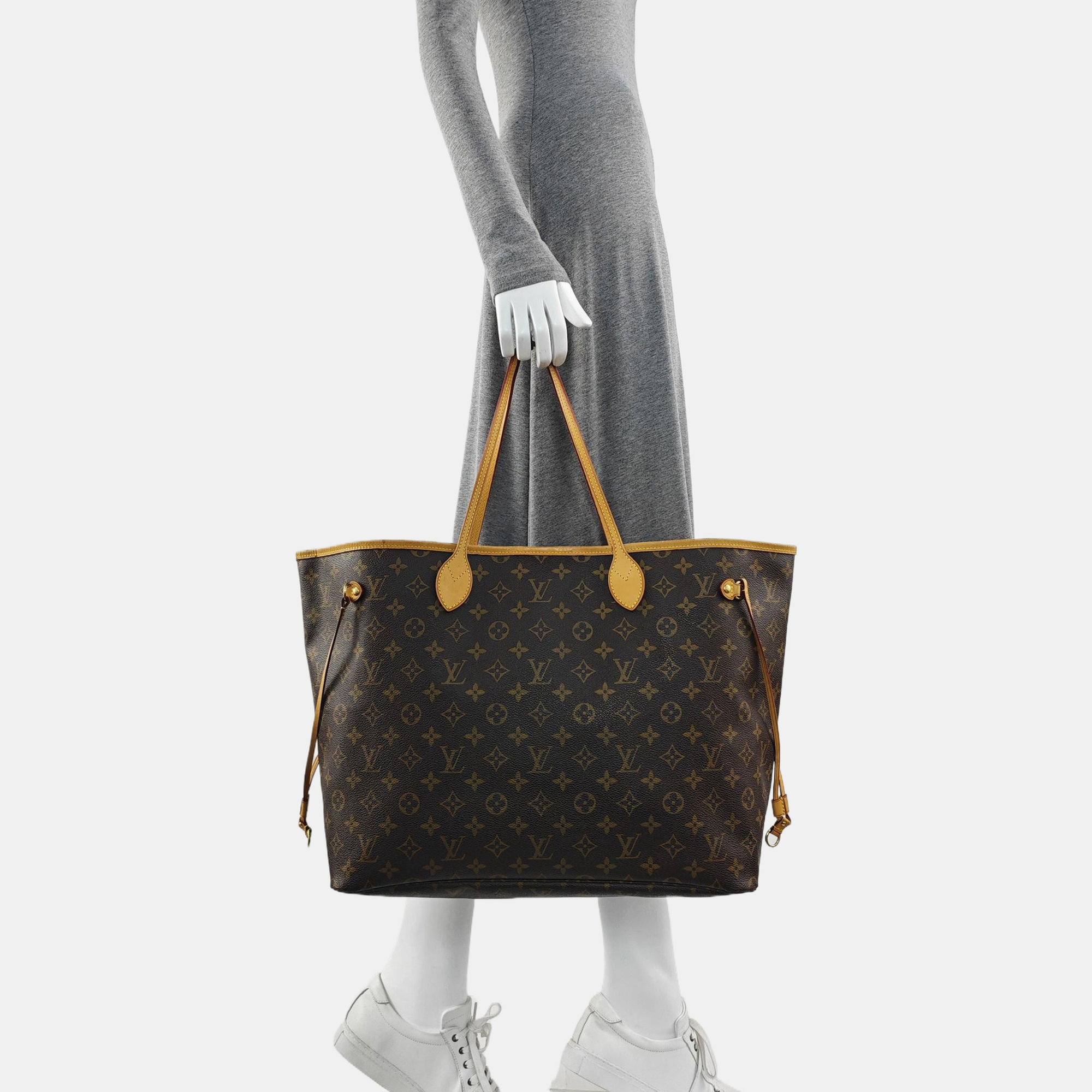 NEVERFULL GM Monogram Coated Canvas Brown