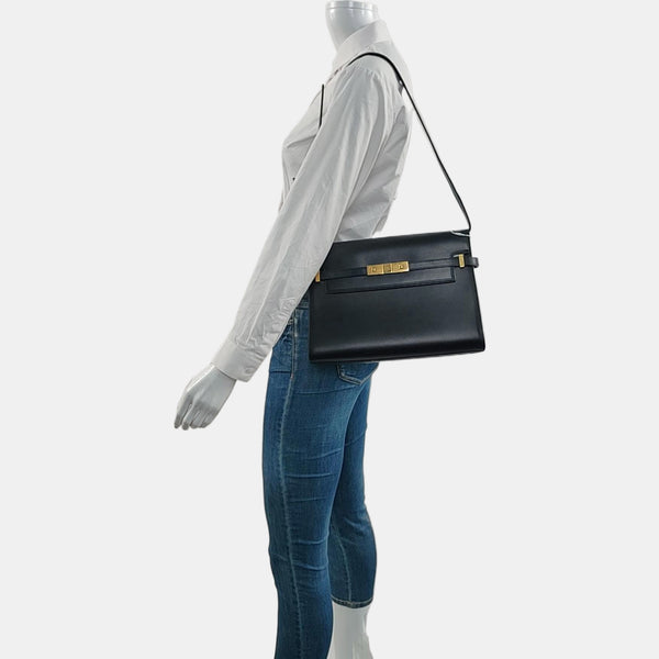 MANHATTAN Medium Calfskin Black