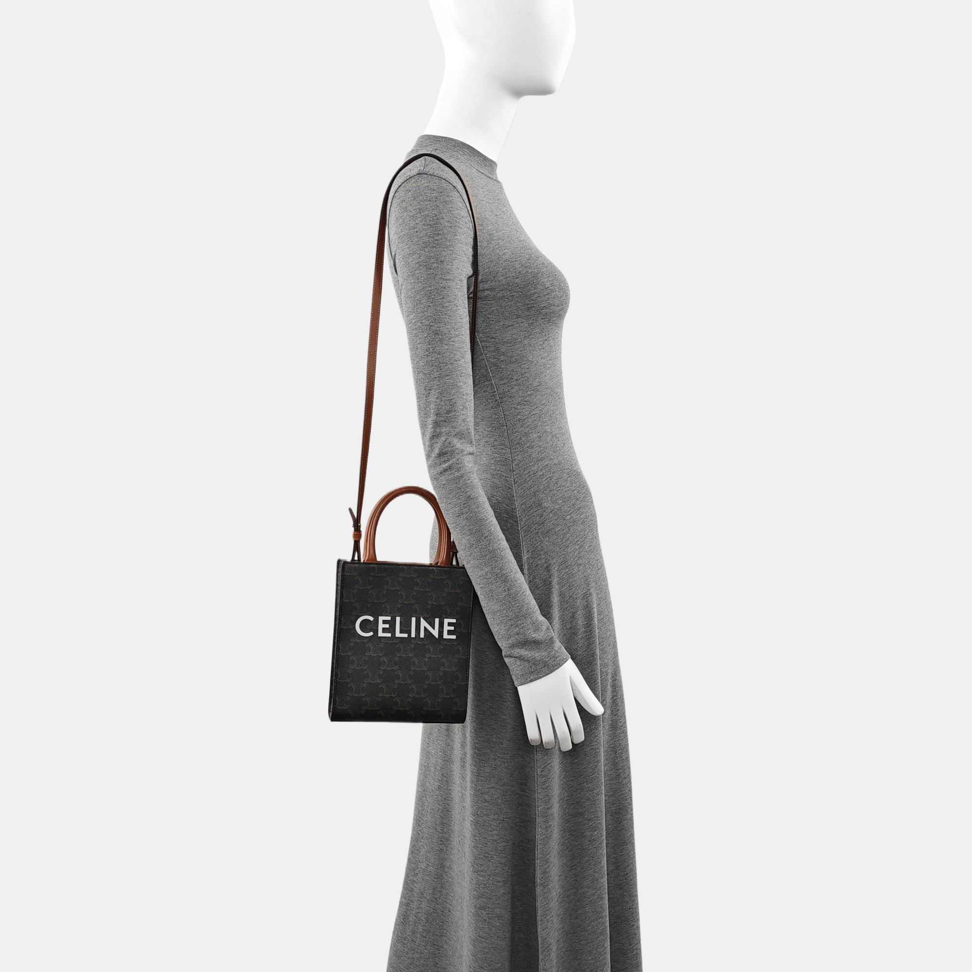 CABAS CELINE Mini Coated Canvas Brown