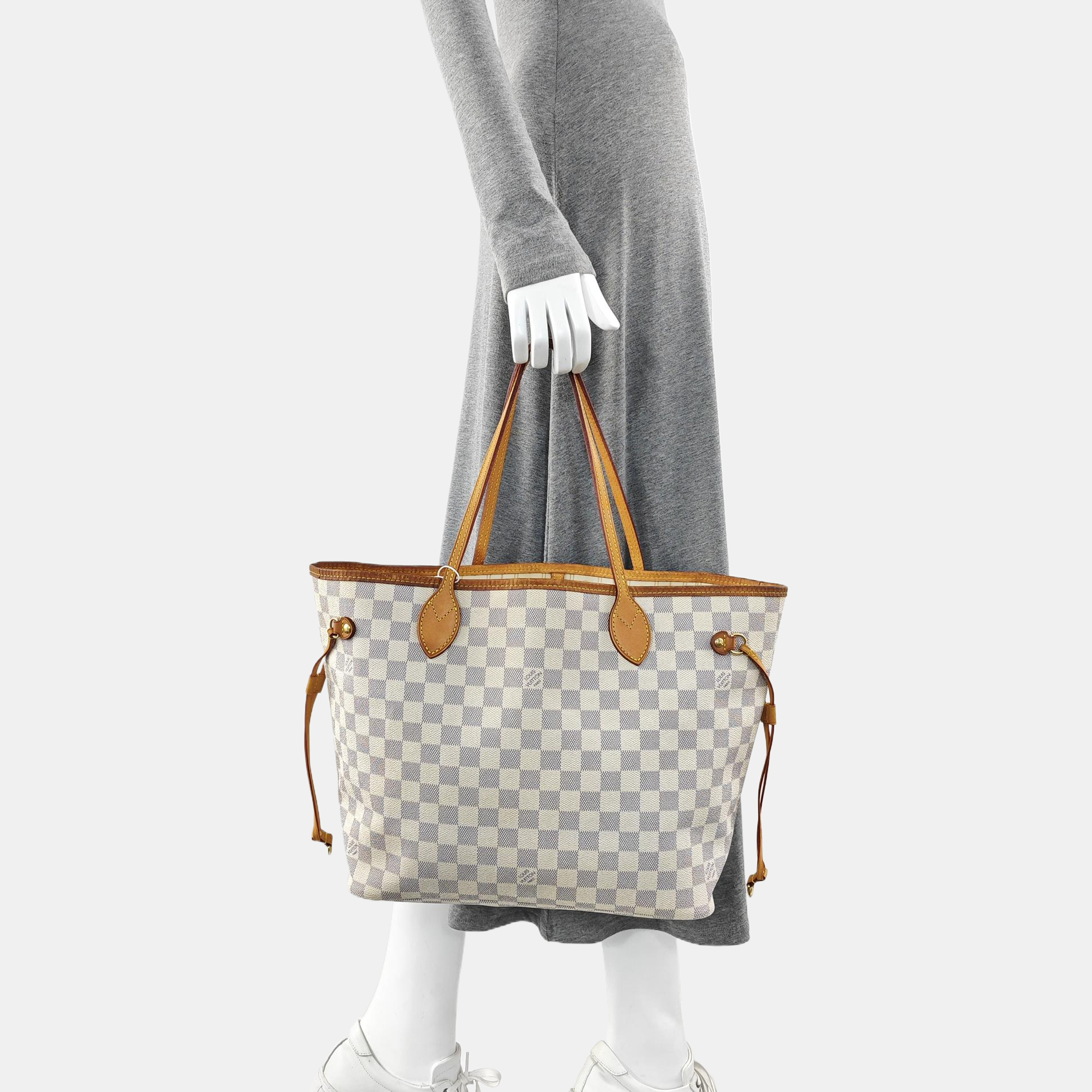 NEVERFULL MM Damier Azur Coated Canvas Beige