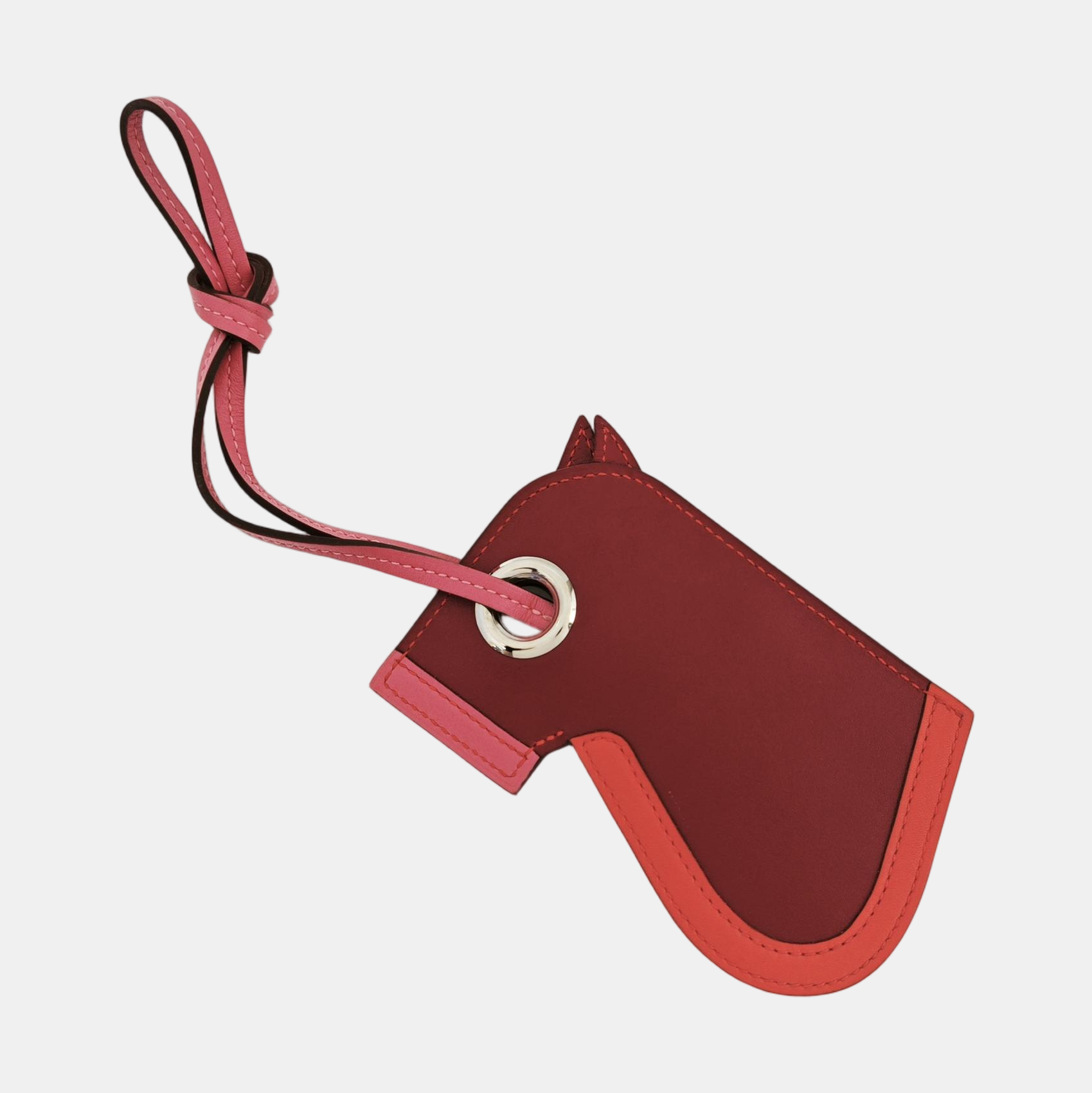 Leather Bag Charm Red