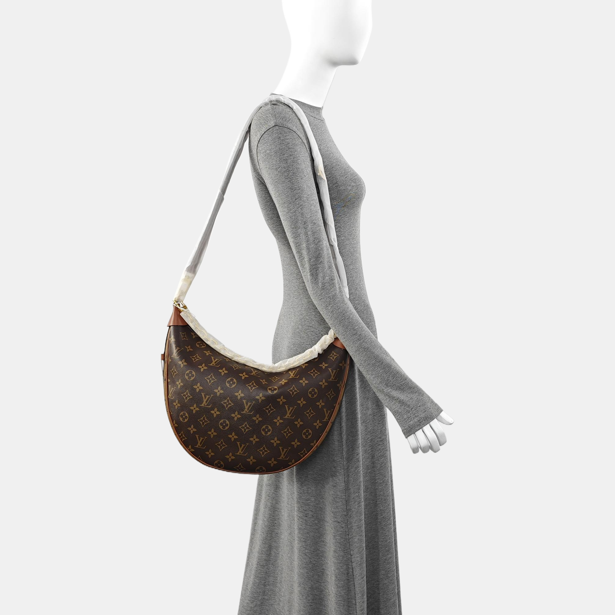 LOOP HOBO Monogram Coated Canvas Brown