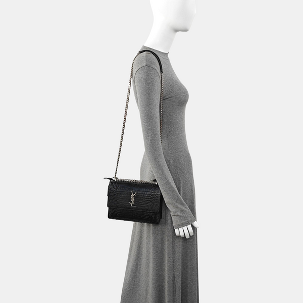 SUNSET Medium Calfskin Black
