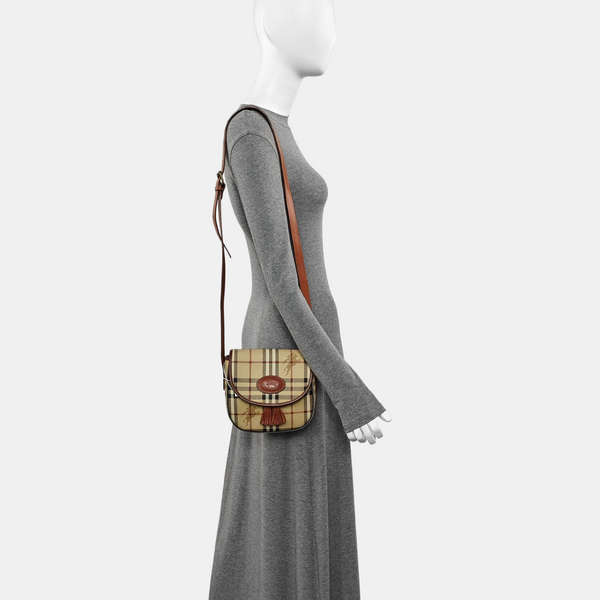 Coated Canvas Crossbody Bag Beige