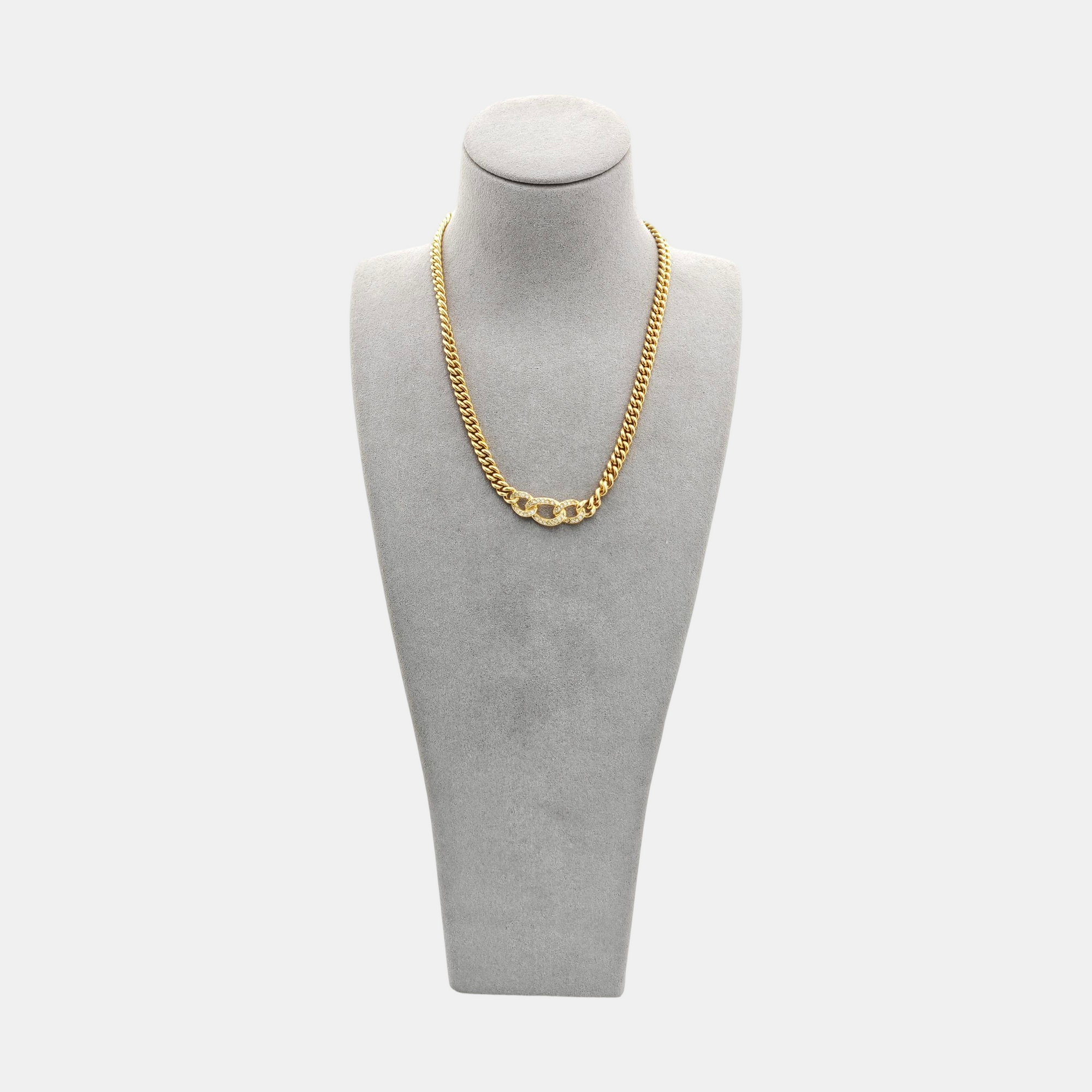 Twist Round Metal Gold Necklace