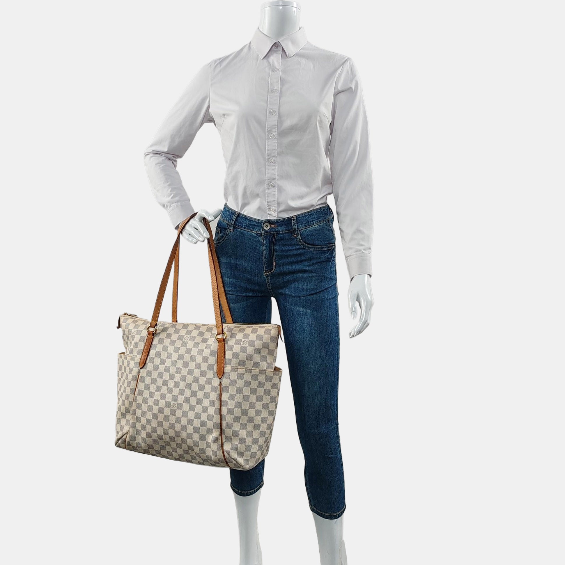 TOTALLY GM Damier Azur Coated Canvas White