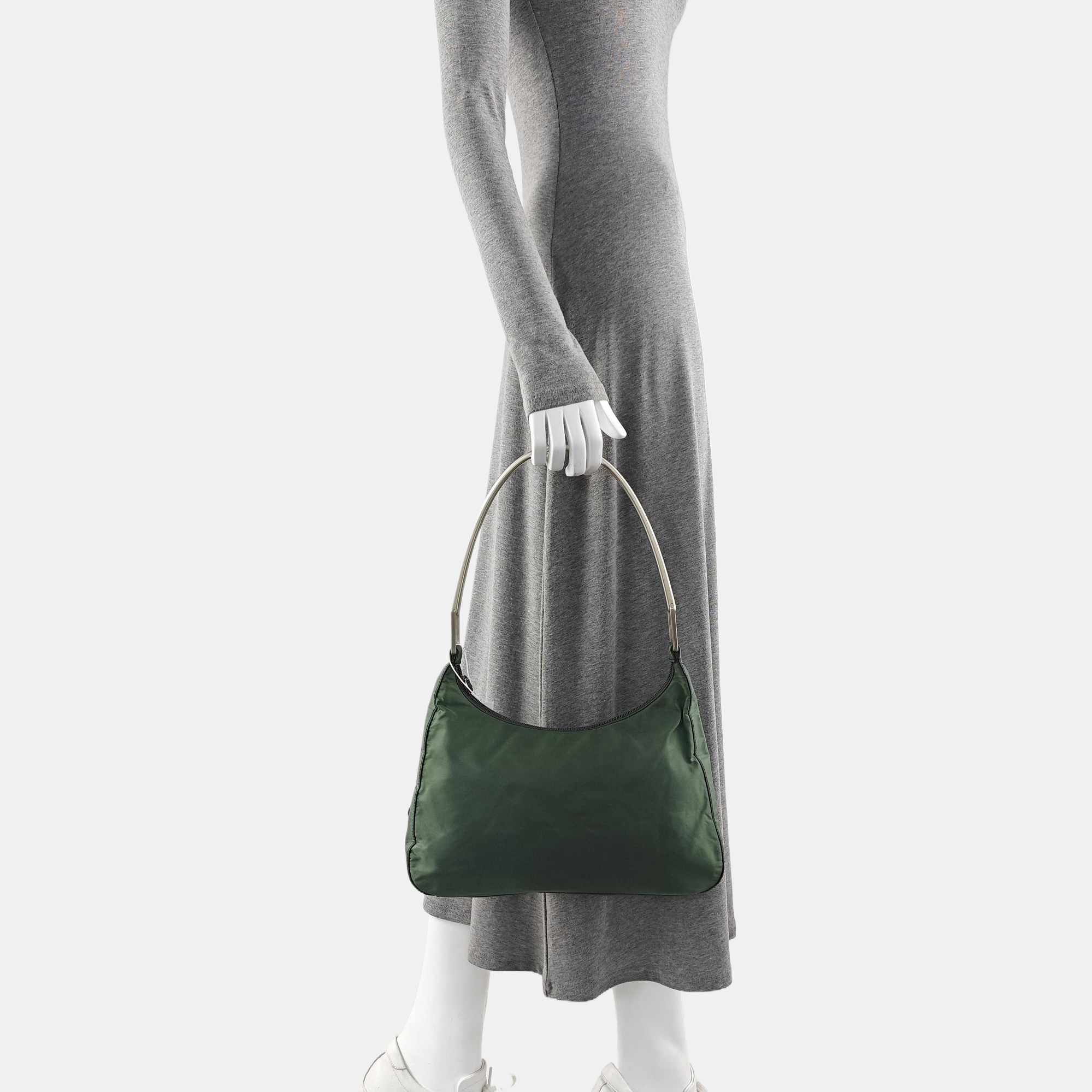Nylon Shoulder Bag Green