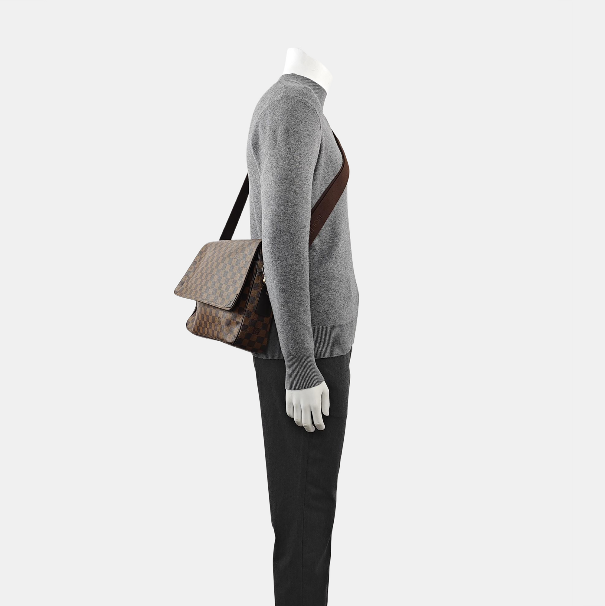SHELTON MM Damier Ebene Coated Canvas Brown
