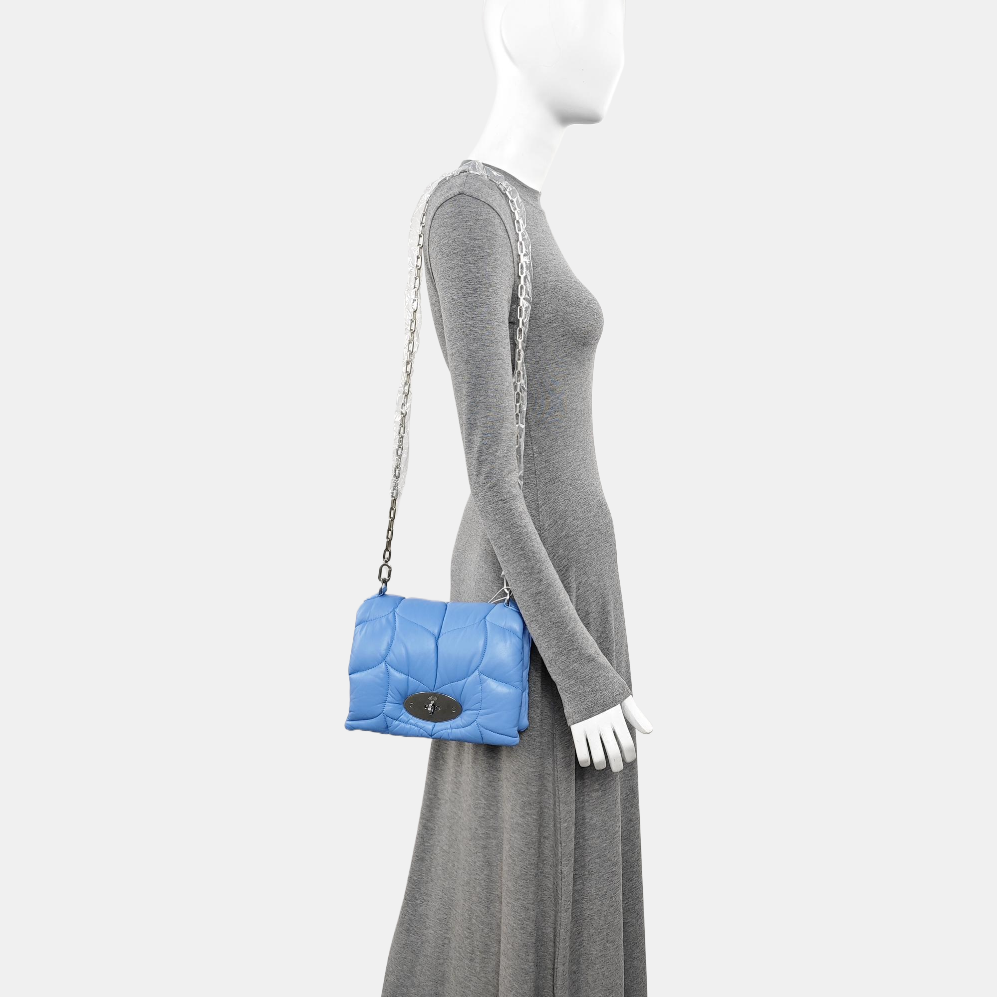 Quilted Lambskin Shoulder Bag Blue