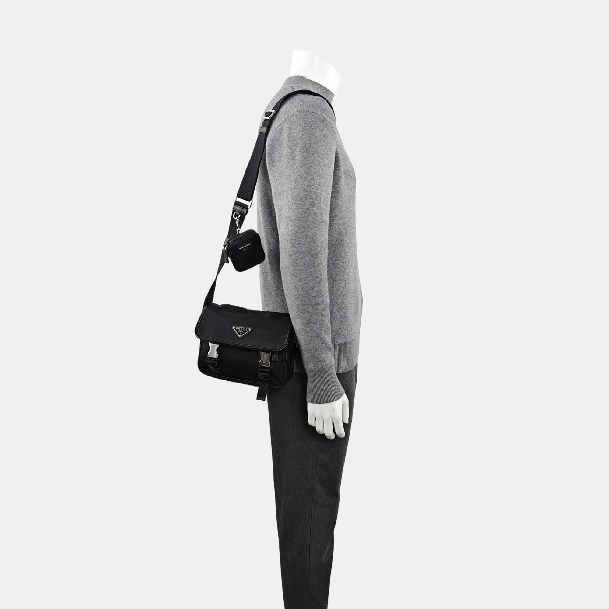 Nylon Shoulder Bag Black