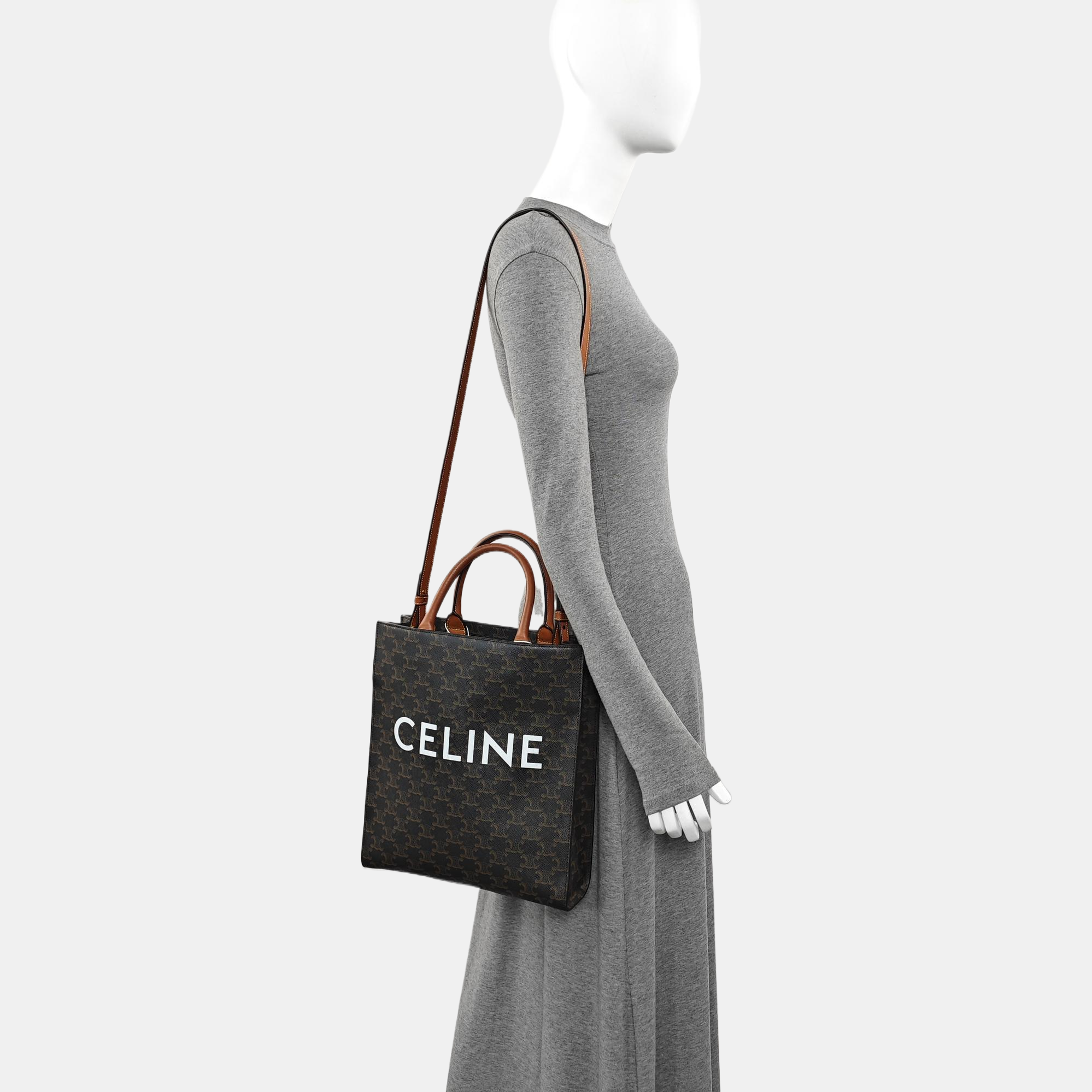 CABAS CELINE Small Coated Canvas Brown
