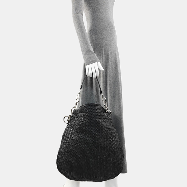 Calfskin Top Handle Bag Black