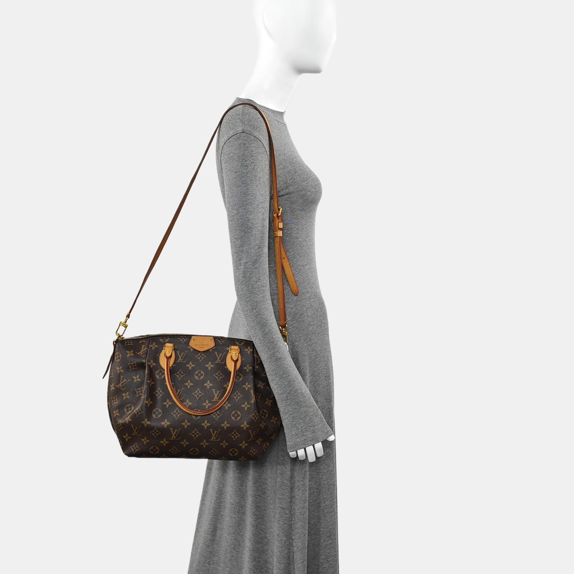 TURENNE MM Monogram Coated Canvas Brown