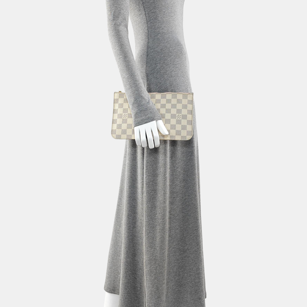 Damier Azur Coated Canvas Clutch White