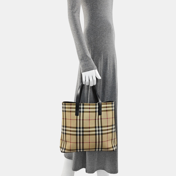Coated Canvas Tote Bag Beige