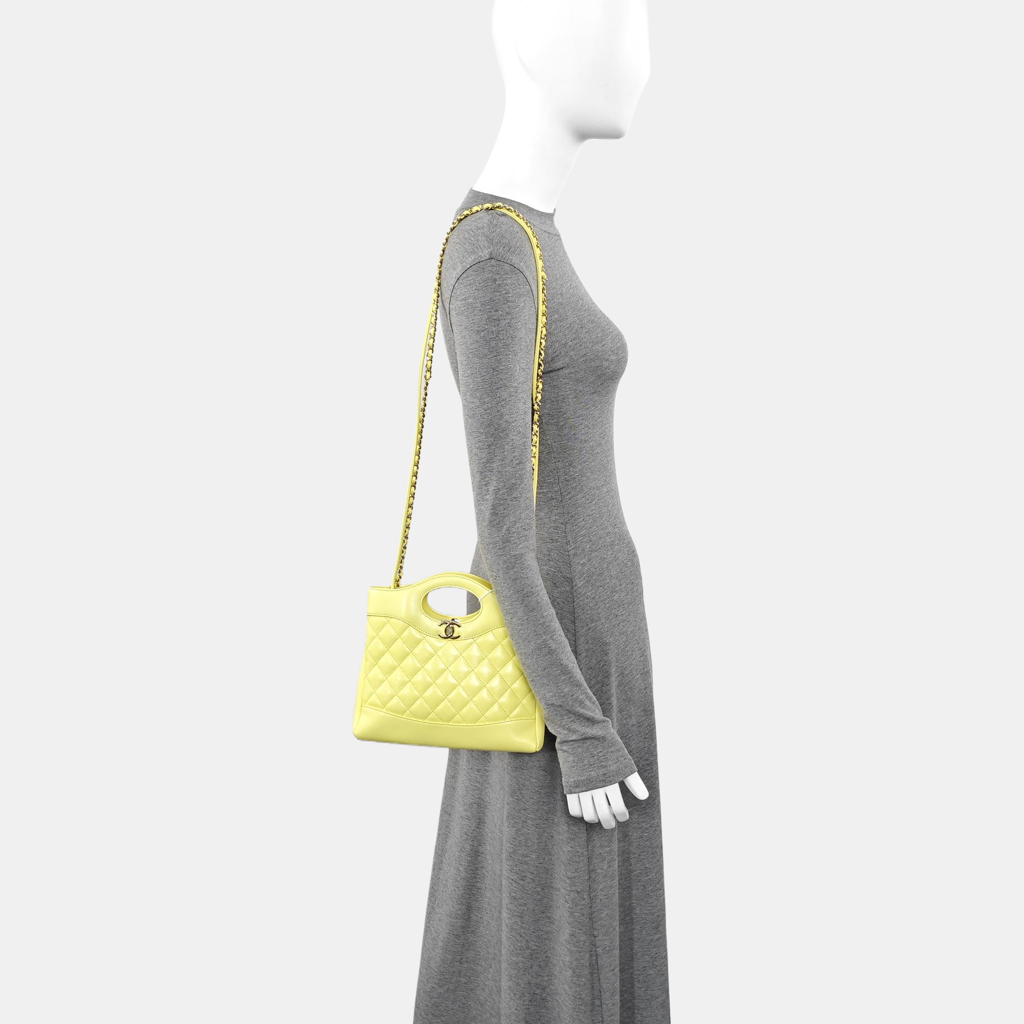 CHANEL 31 Mini Quilted Calfskin Yellow