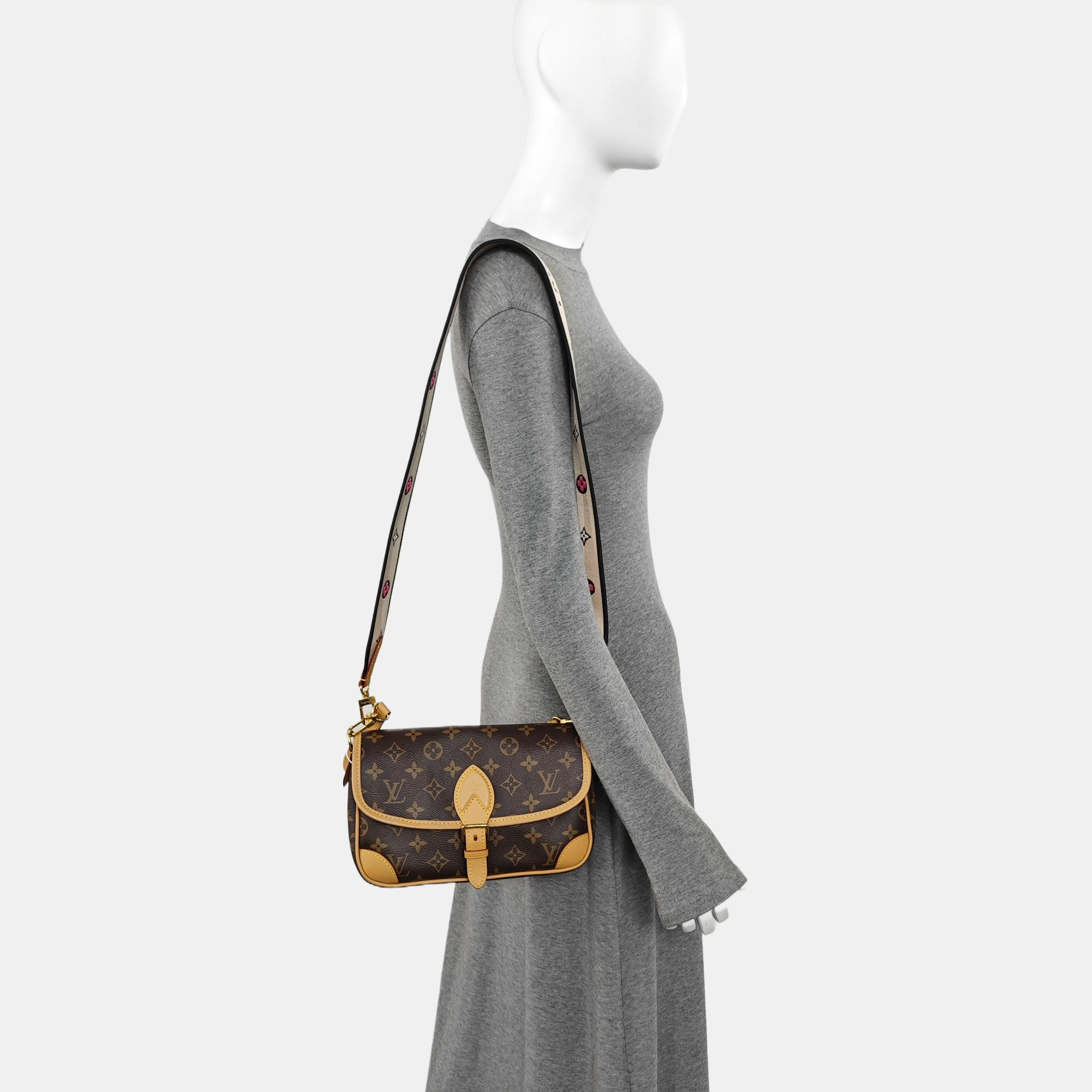 DIANE Monogram Coated Canvas Brown