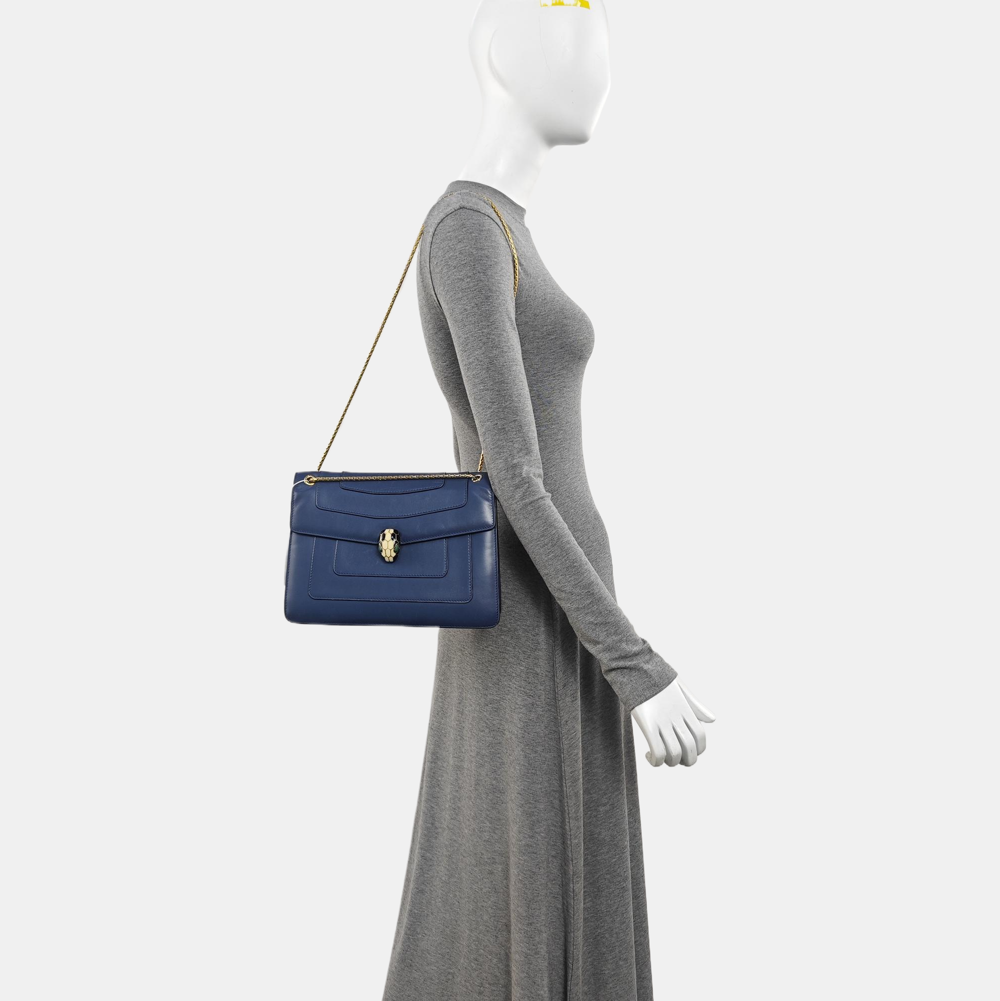 SERPENTI FOREVER Medium Calfskin Blue