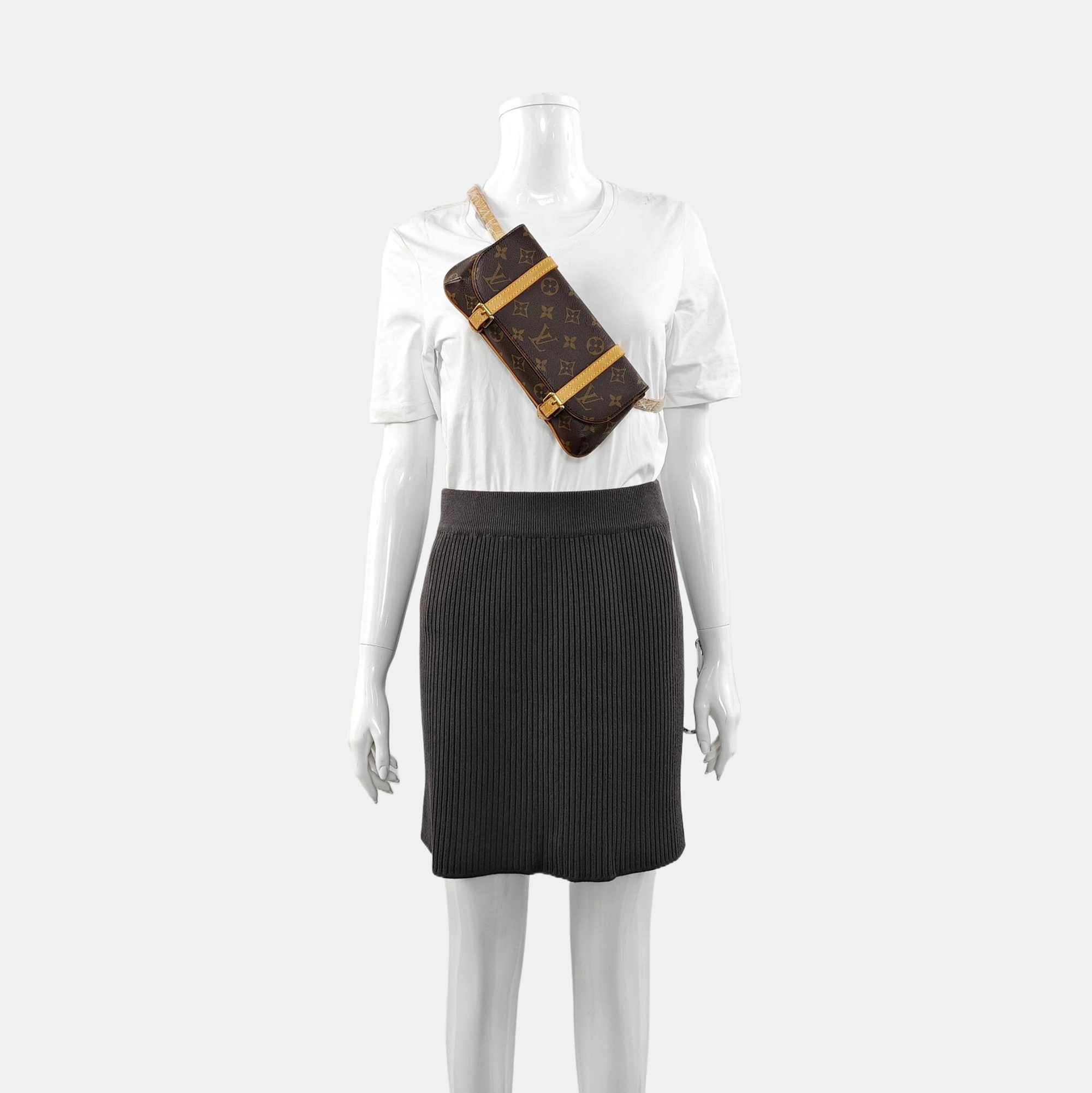 MARELLE Monogram Coated Canvas Brown