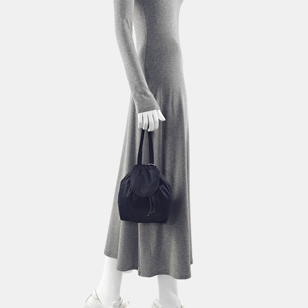 Fabric Top Handle Bag Blue
