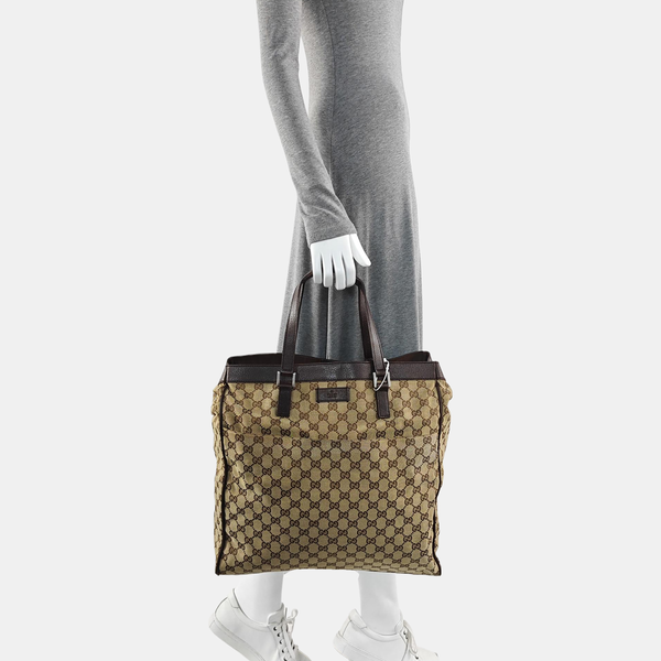 Monogram Canvas Tote Bag Beige