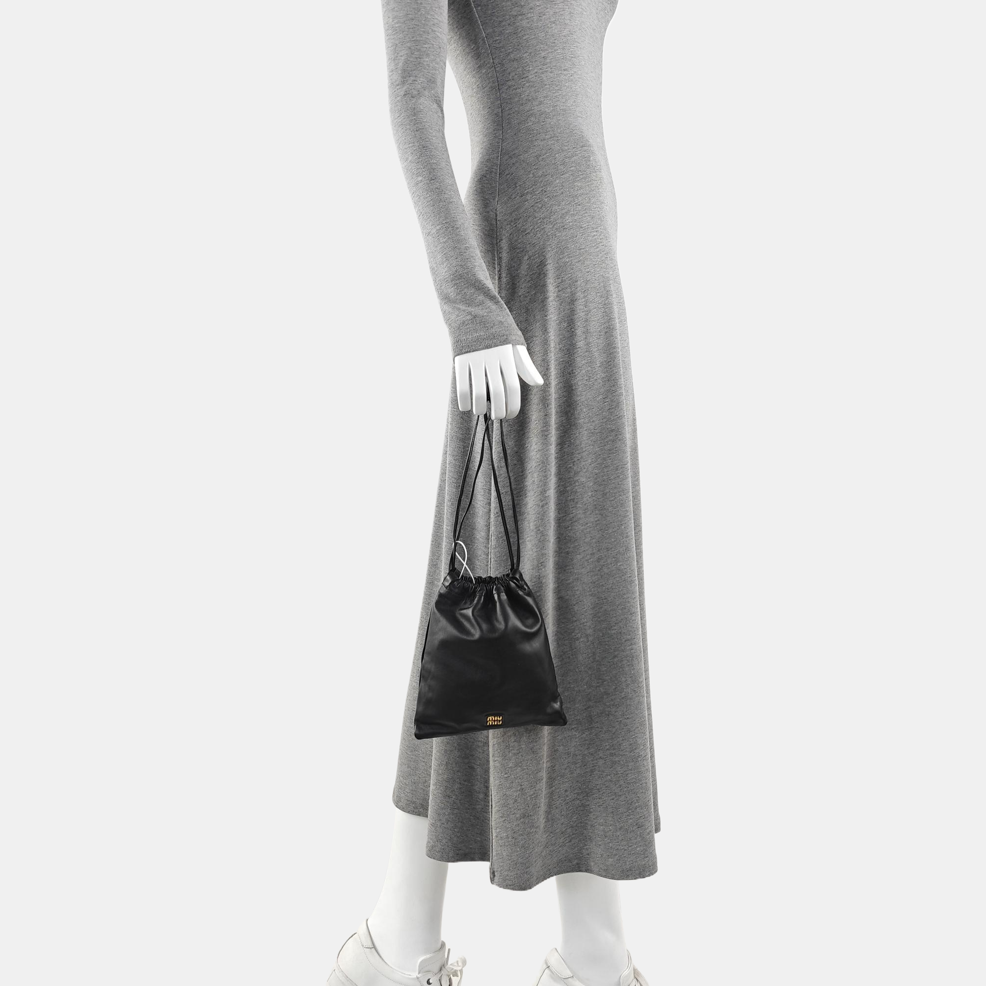 Calfskin Top Handle Bag Black