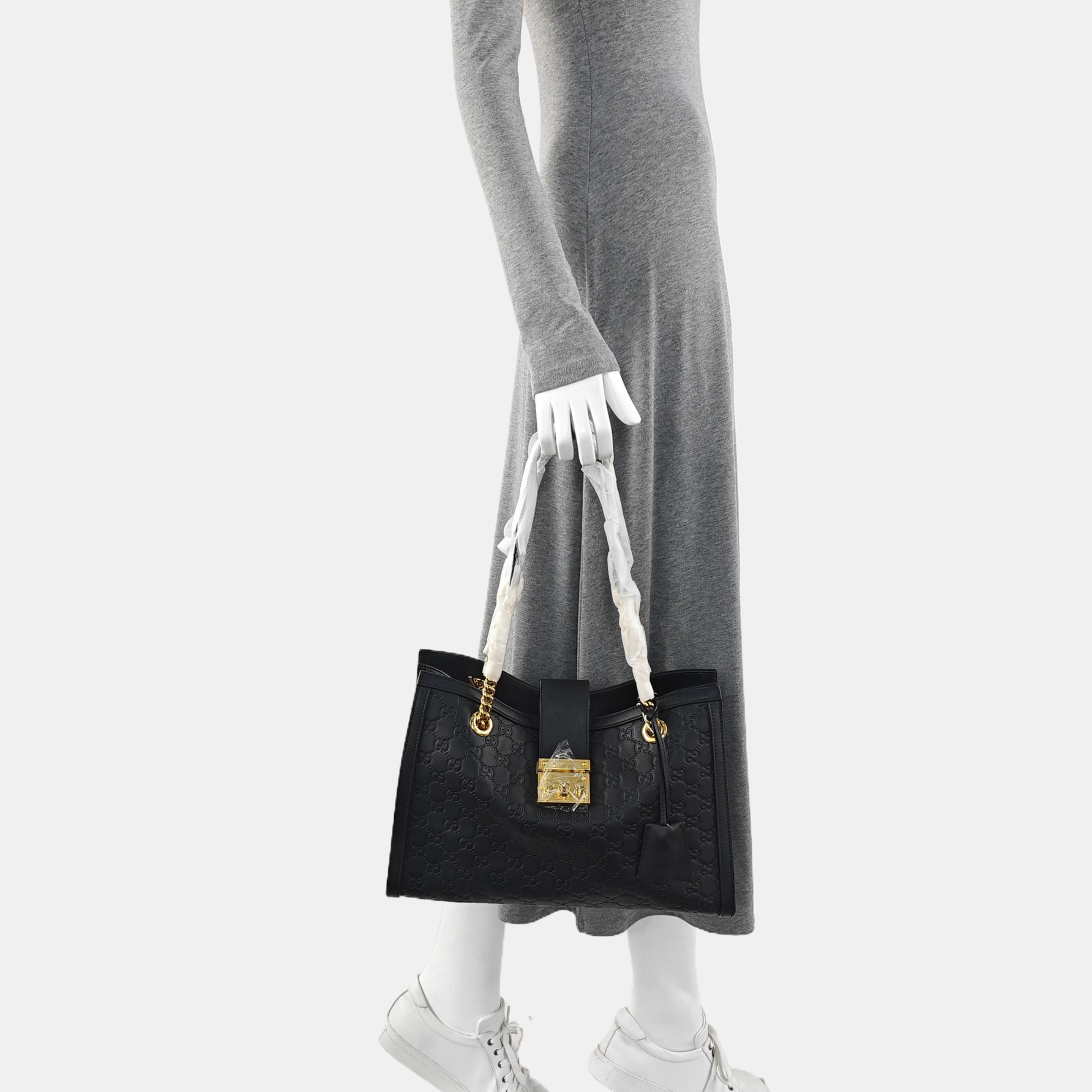 Padlock Medium Monogram Calfskin Black
