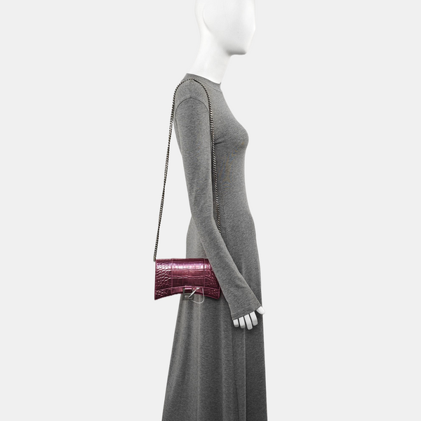 Hourglass Wallet On Chain Small Calfskin Pink