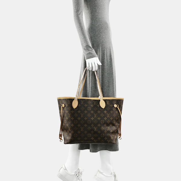 NEVERFULL MM Monogram Coated Canvas Brown