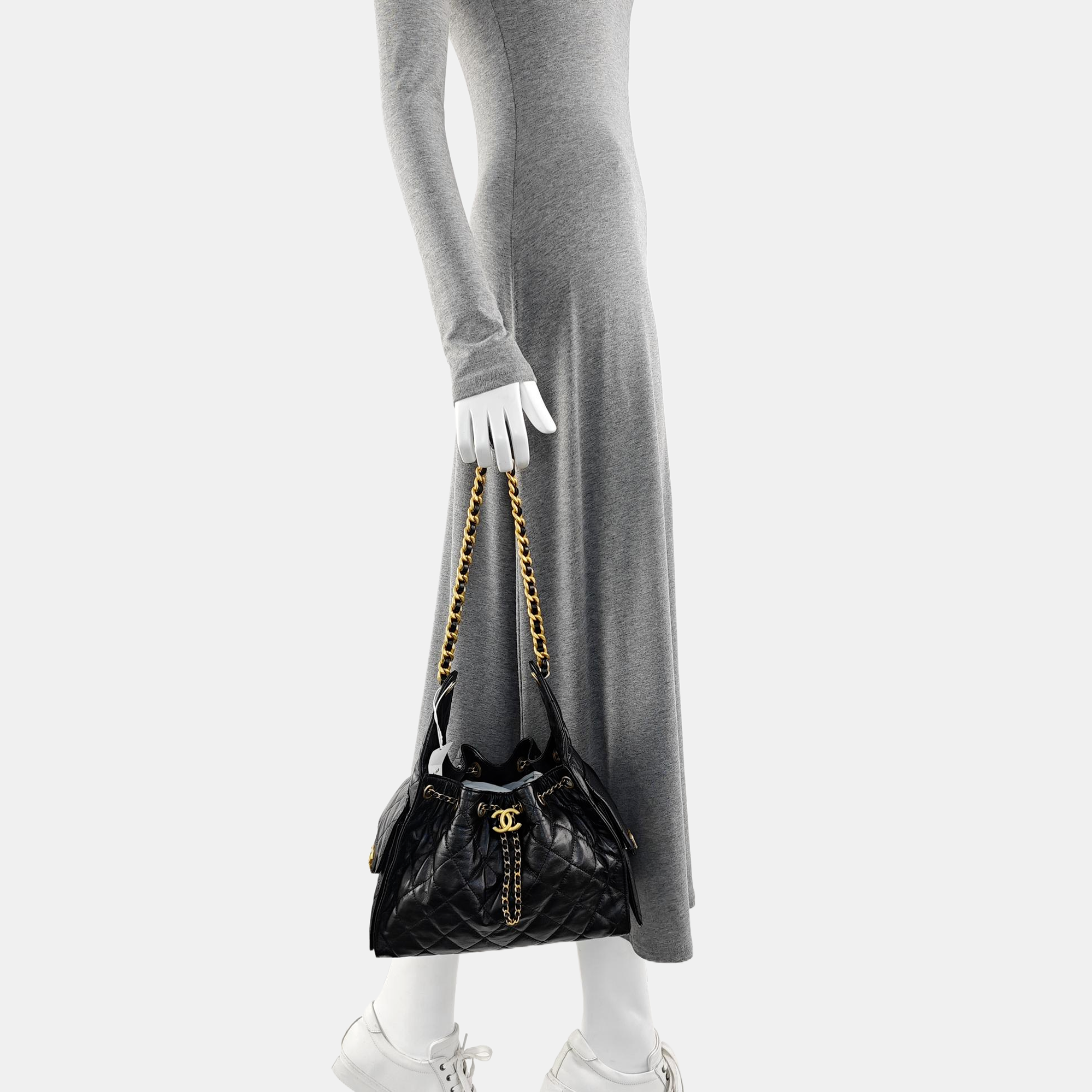 CHANEL 25 Small Quilted Calfskin Black
