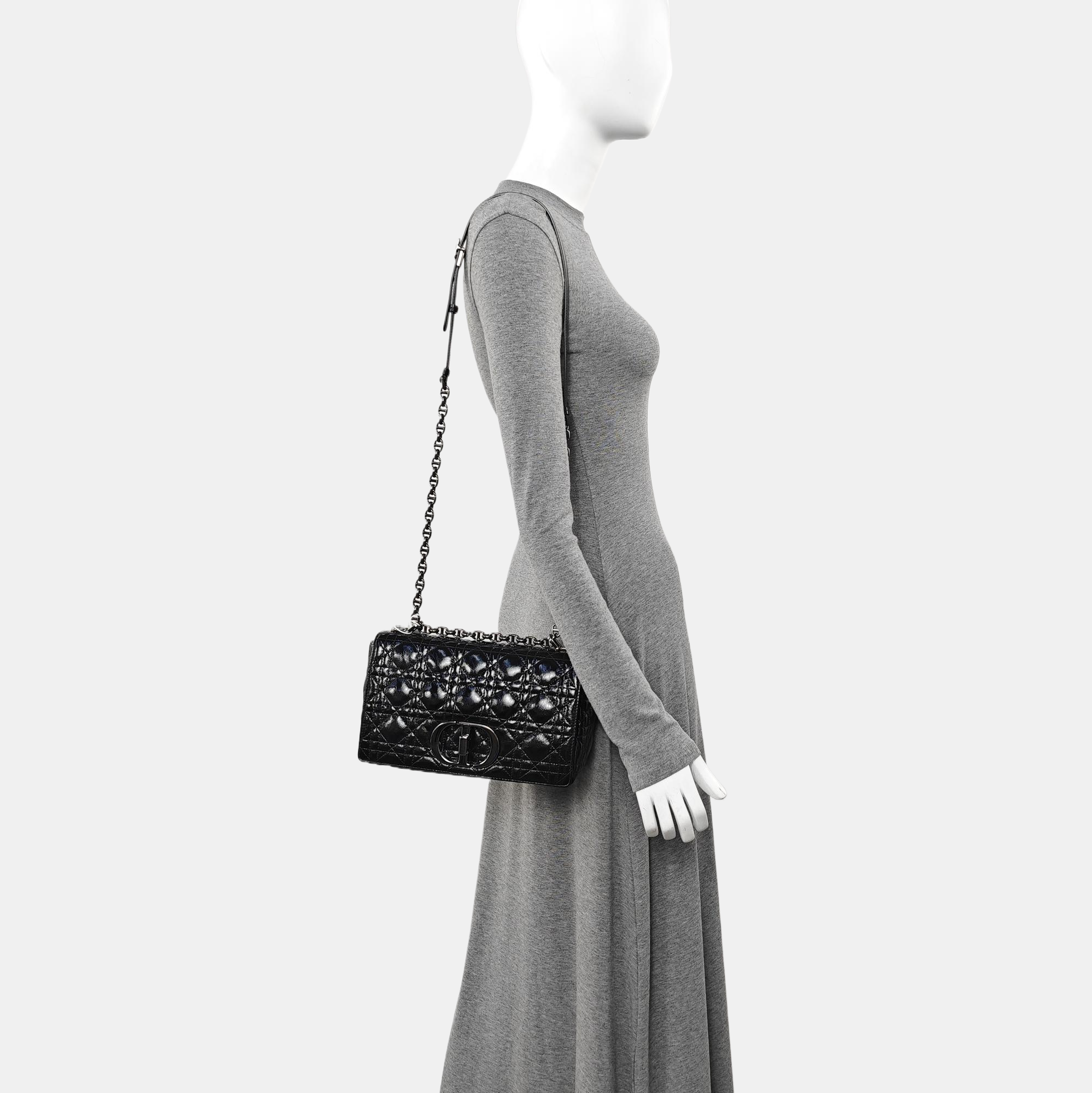 Dior Caro Medium Lambskin Black