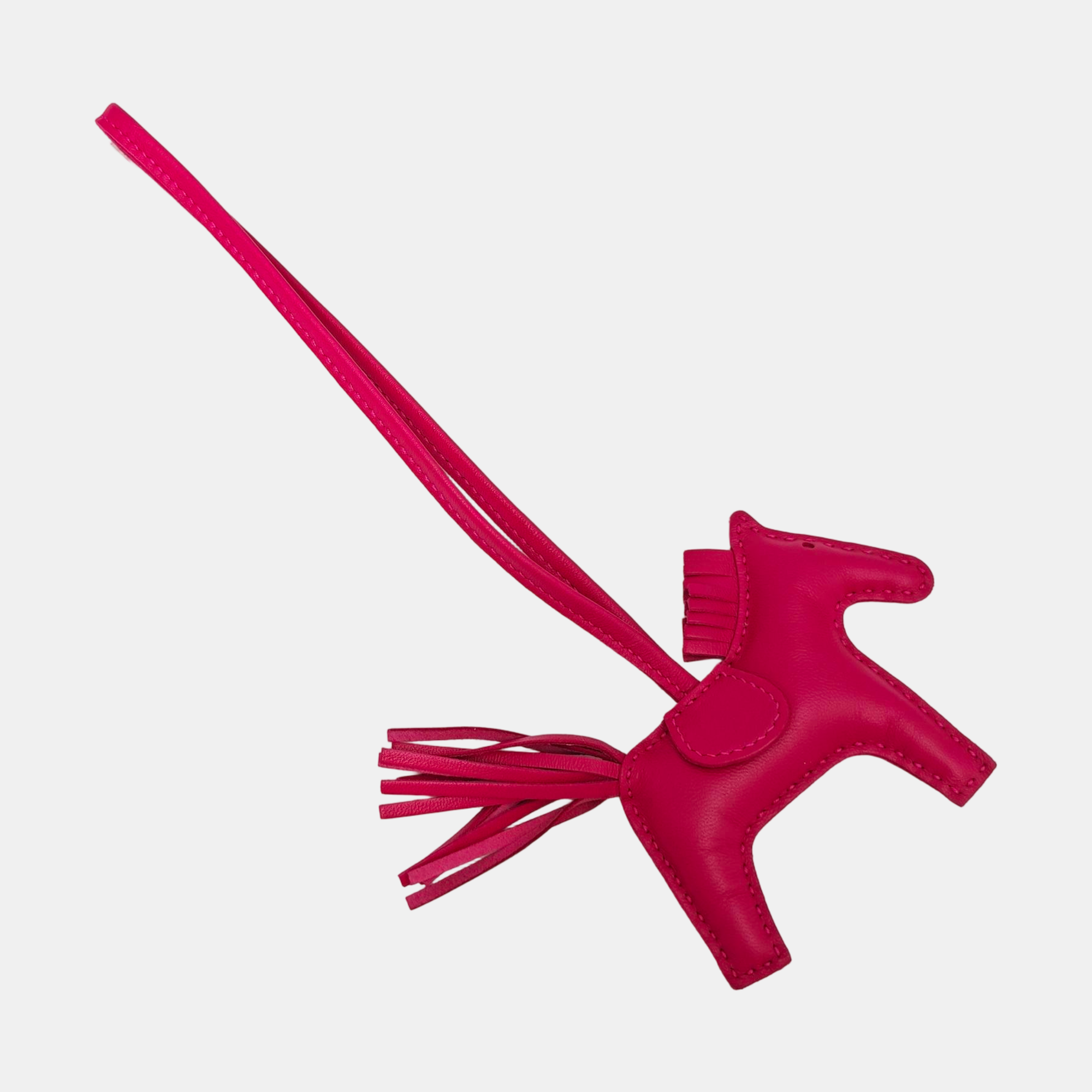 Leather Bag Charm Red