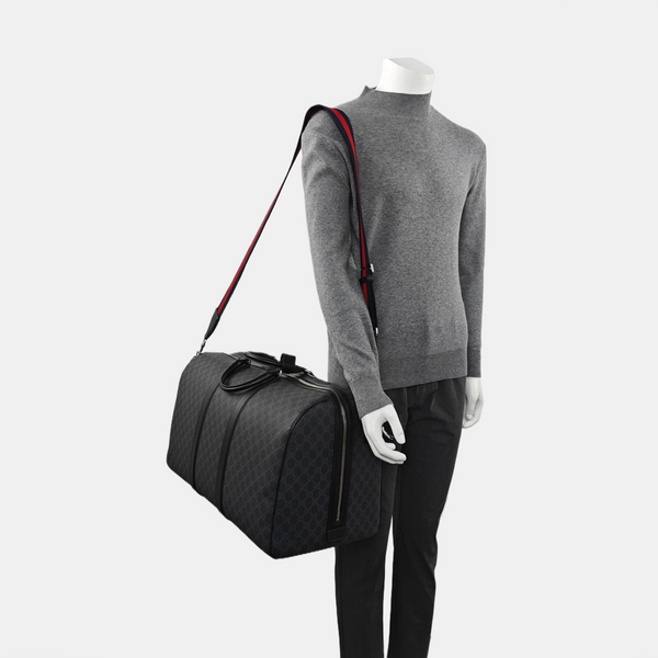 Monogram Coated Canvas Shoulder Bag Black