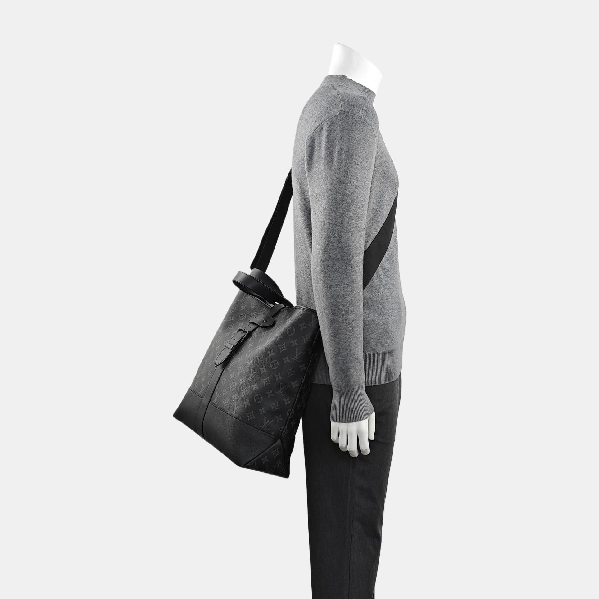 Monogram Coated Canvas Shoulder Bag Black