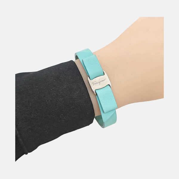 Leather Blue Bangle