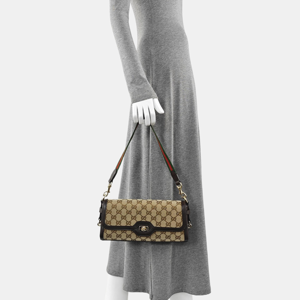 Horsebit Chain Small Monogram Canvas Brown