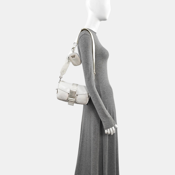 Fabric Crossbody Bag White