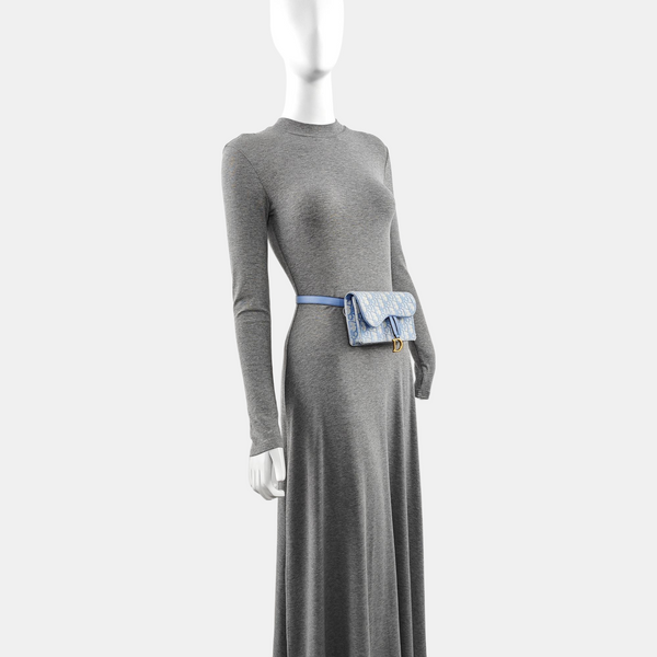 Authenticated pre-owned  Saddle Oblique Canvas Blue - Shoulder Bag at Looply