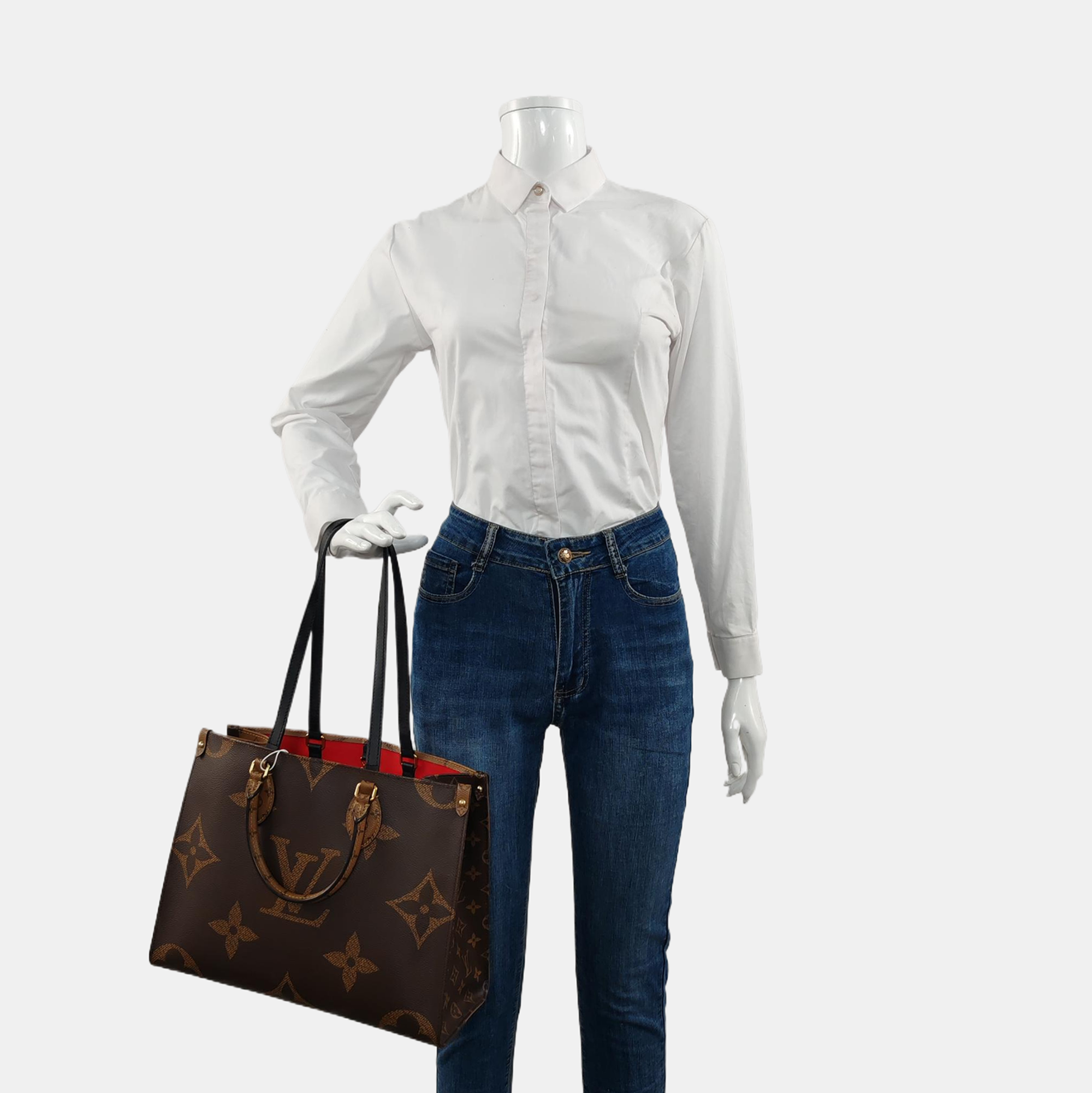 ONTHEGO MM Monogram Coated Canvas Brown