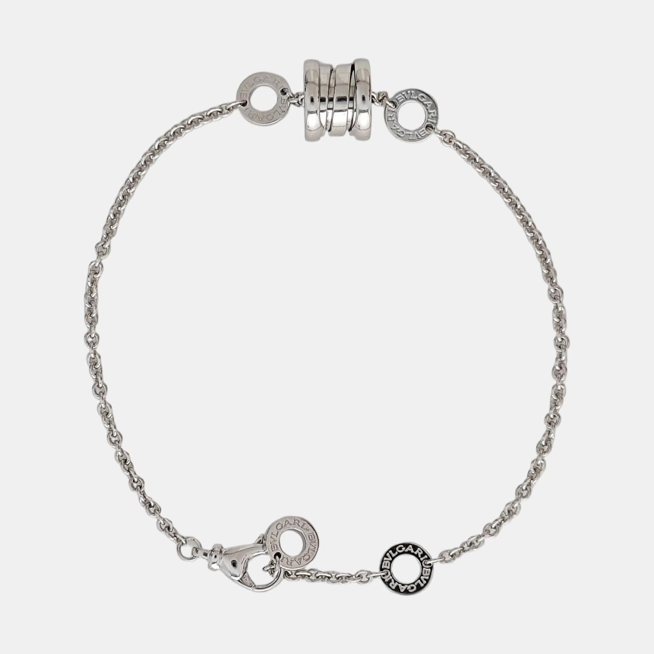 B.ZERO1 18k White Gold Silver Bracelet