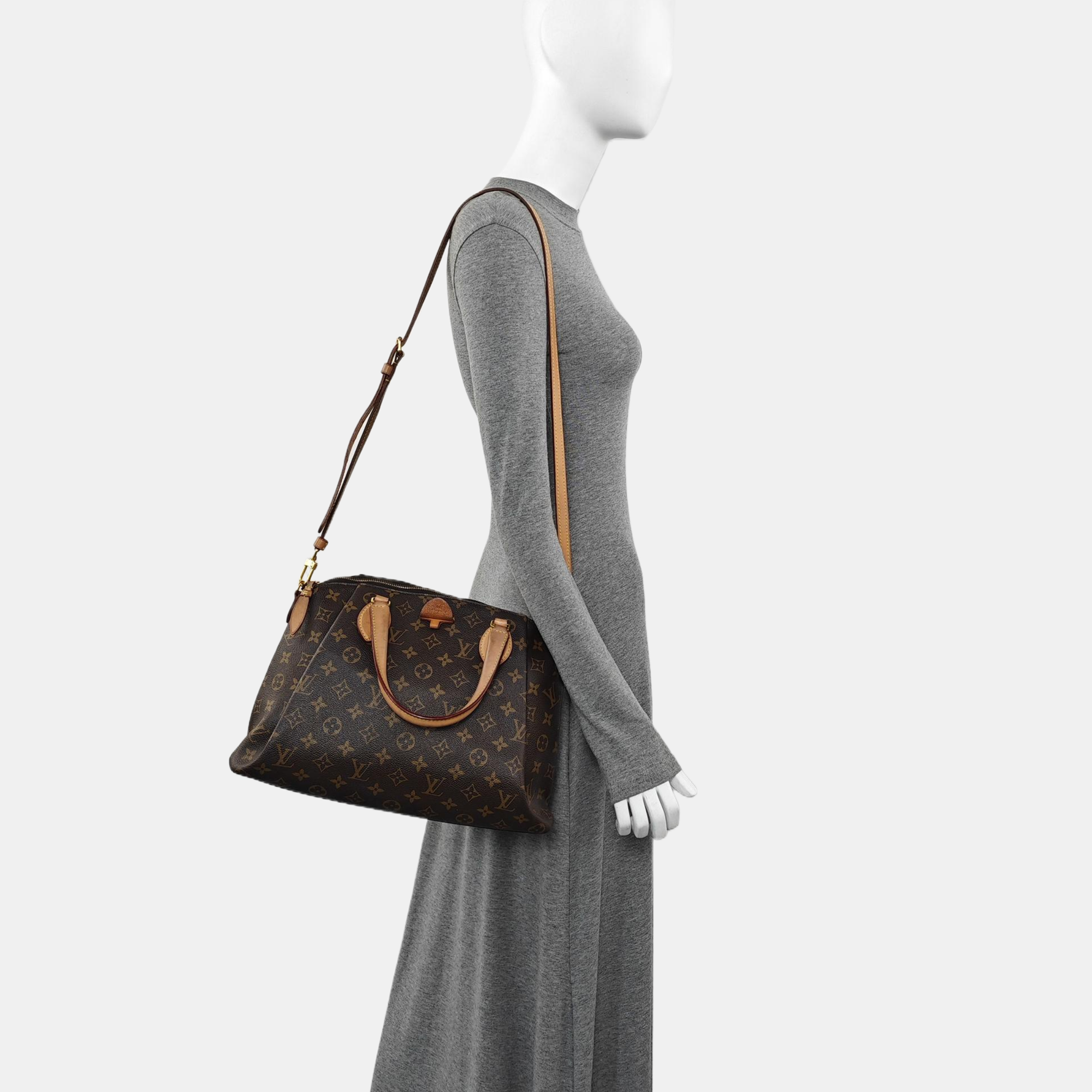 RIVOLI MM Monogram Coated Canvas Brown