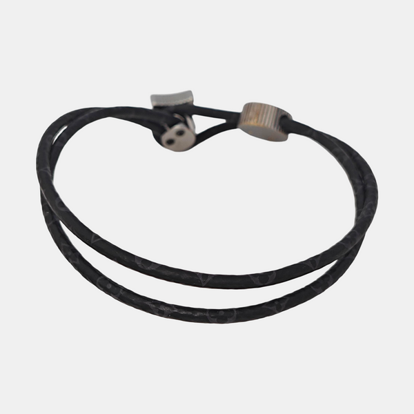 Coated Canvas Black Bracelet