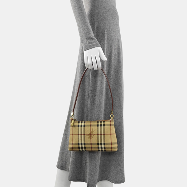 Coated Canvas Shoulder Bag Brown