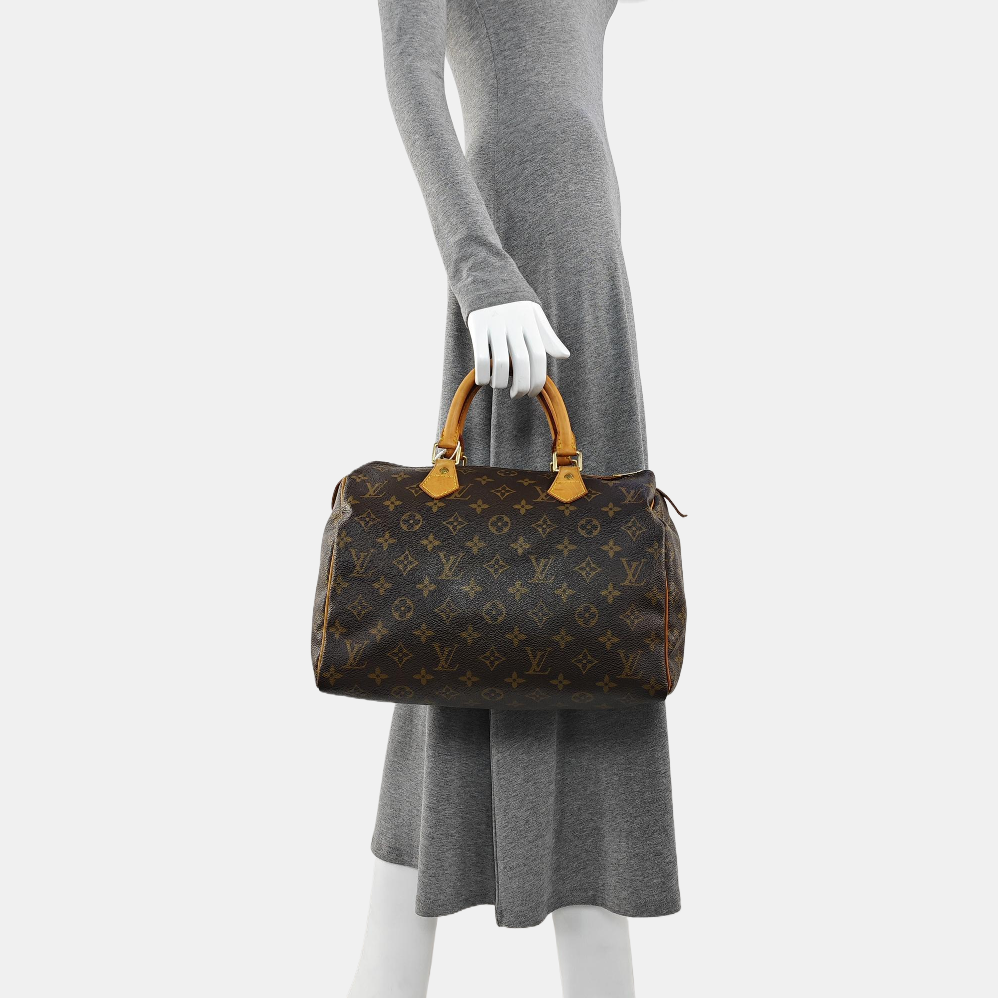 SPEEDY 30 Monogram Coated Canvas Brown