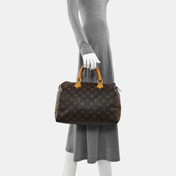 SPEEDY 30 Monogram Coated Canvas Brown